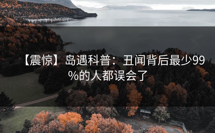 【震惊】岛遇科普：丑闻背后最少99%的人都误会了
