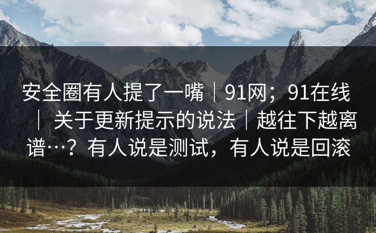 安全圈有人提了一嘴｜91网；91在线 ｜ 关于更新提示的说法｜越往下越离谱…？有人说是测试，有人说是回滚